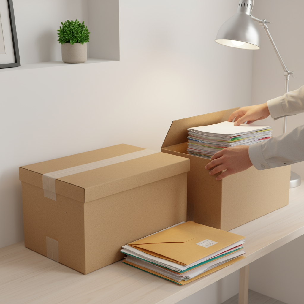 Carton de démenagement d’archives et stockage