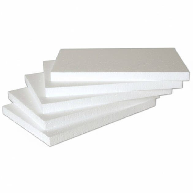 Plaque de polystyrène épaisseur 2 cm, dimensions 1m x 1m